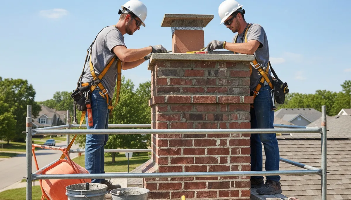 Columbus, OH chimney repair service by FX Remodeling & Exteriors for cracked masonry and leak damage